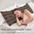 thumbnail image 5 of Brown Boho Body Pillow Covers 20"x60", Vintage Ethnic Tribe Retro Abstract Art Soft Brushed Microfiber Breathable Throw Pillow Covers, Pillowcase with Zipper for Couch Sofa Bedroom Living Room, 5 of 9