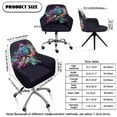 thumbnail image 7 of Xoenoiee Turtle Paint Splatter Print Stretch Back Dining Chair Covers with Armrest Accent Chair Cover Slipcover with Arm, Washable Upholstered Arm Dining Chair Protector for Dining Living Room, 7 of 7