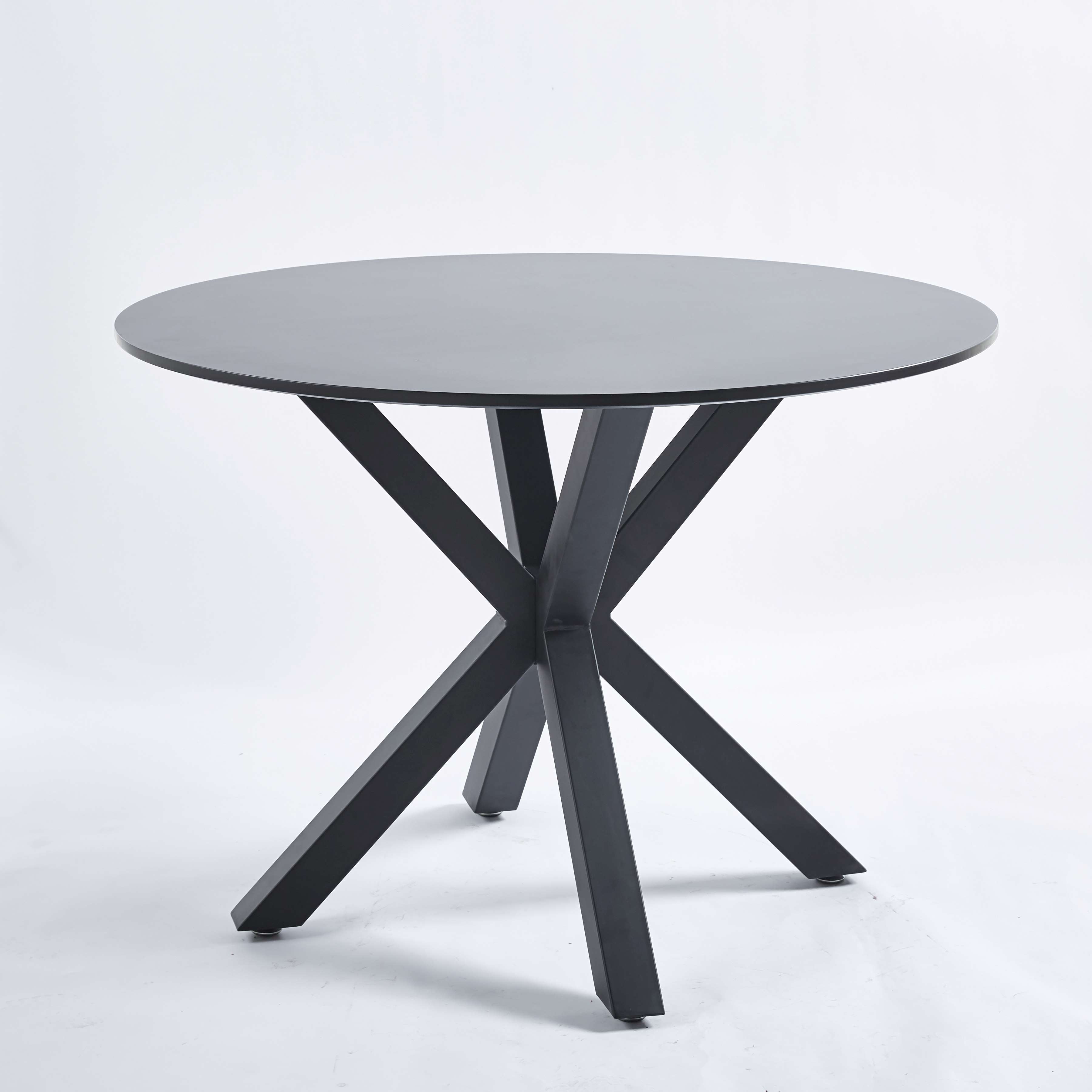 Yoneston 42.1" Mid-century Dining Table with Round Table Top, 4-6 Modern Pedestal End Table Leisure Coffee Table for Kitchen Living Room, Black