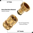 thumbnail image 2 of HAOAN Raccords de Boyau d'Arrosage 3/4” en Laiton, Adaptateurs à Raccordement Rapide (4 Ensembles), 2 of 7