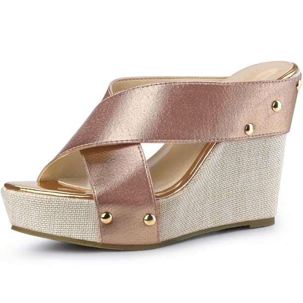 Gold wedge sandals uk online