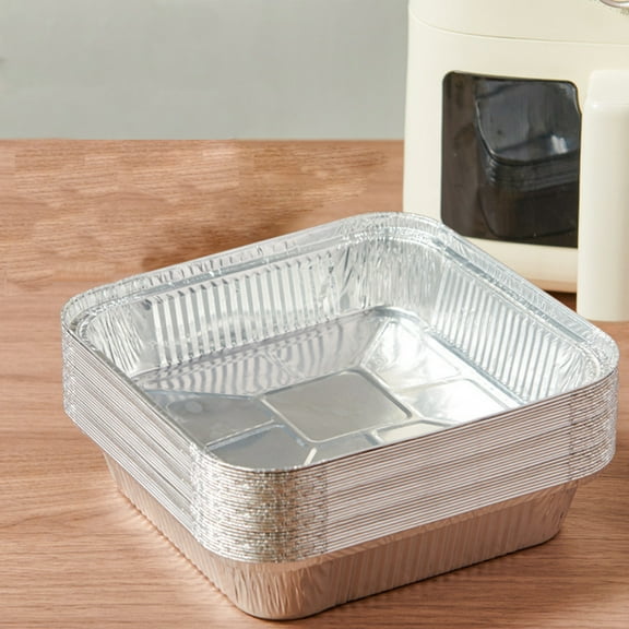10 Pcs Durable Aluminum Foil Pans 9x9 Inch Disposable Square Baking Pans for Cooking, Baking, Roasting, and More