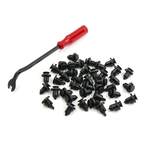 40Pcs 10mm Grapas Plástico Negro Remache de paragolpes guardabarros