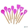 thumbnail image 4 of Elyon Tableware 9 Piece Lavender Colored Silicone Kitchen Utensils Set with Wooden Handles, 4 of 4