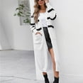 thumbnail image 5 of IROINNID Women's Long Cardigan Coat V-Neck Print Long Sleeve Casual Long Cardigan Coat Sweater Outerwear, White, 5 of 7
