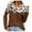 Coffee, variant on Sweaters for women Women's Fashion Leopard Printed Solid Stitching Loose Button V-Neck Long Sleeve Knitted Sweater christmas sweater women