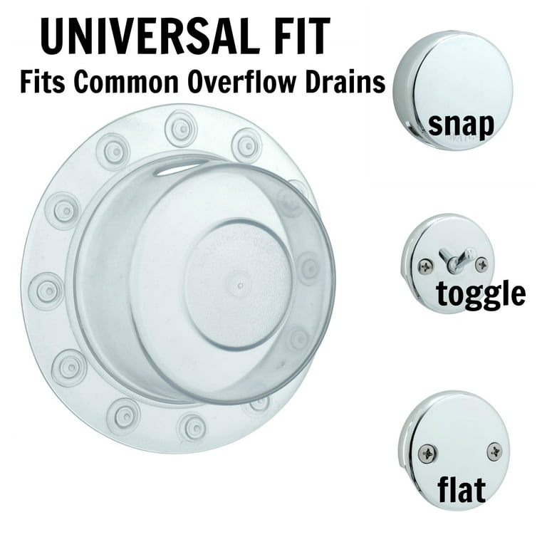 SlipX Solutions Bottomless Bath Overflow Drain Cover 