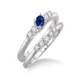 thumbnail image 2 of 1.25 Carat Sapphire and Diamond Inexpensive Bridal Set in 14k White Gold affordable sapphire & diamond engagement ring, 2 of 2