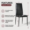 thumbnail image 2 of Ktaxon Modern Dining Chairs with High Back, 4 Person PU Leather Padded Chairs for Dining Room, Kitchen, Home, Black, 2 of 9