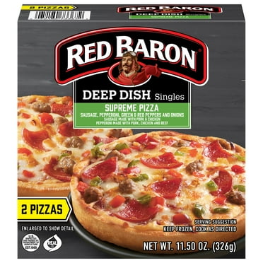 Red Baron Supreme Deep Dish Personal Frozen Pizza, 11.5 oz 2 Pack