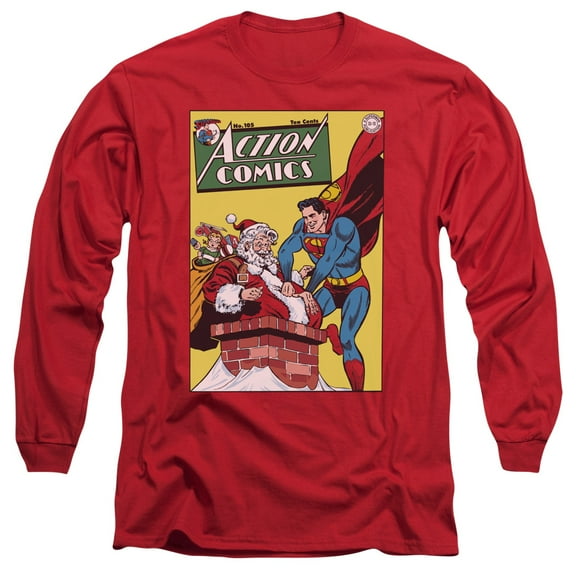 DC Comics Cover No. 105 Long Sleeve Adult 18/1 T-ShirtRed