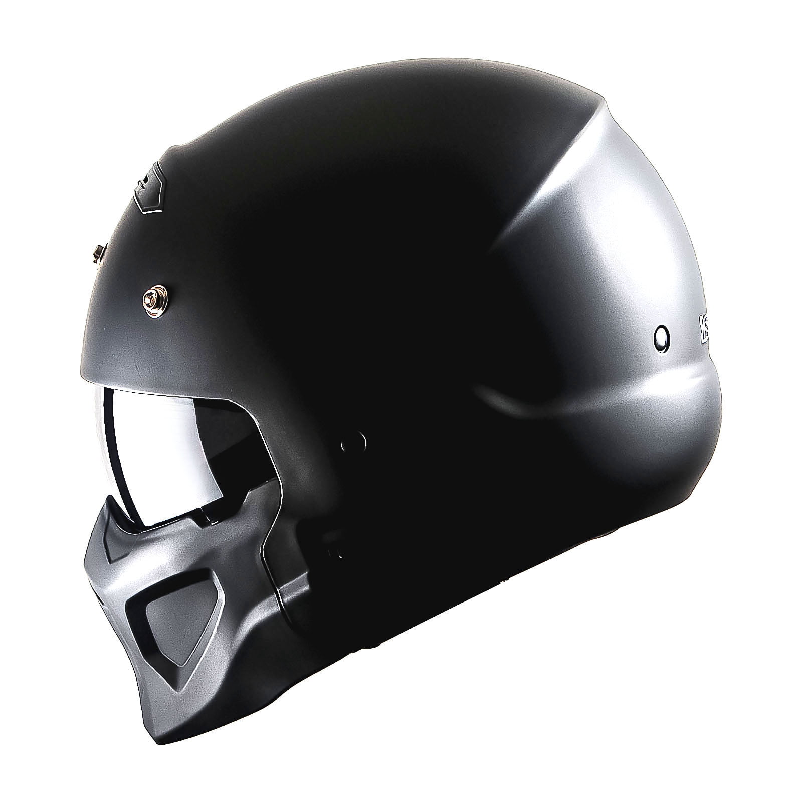 1Storm Motorcycle Full Face Helmet Open Face Helmet with Smoked Shield (Detachable Visor & Face Mask): HKY881S-E Matt Black
