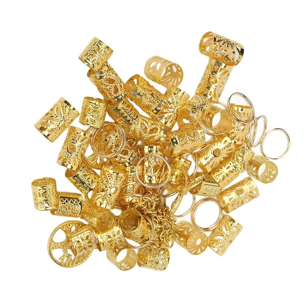 Cuentas para el cabello, joyas para rastas, joyas para rastas huecas doradas, joyas para rastas doradas creadas para el futuro
