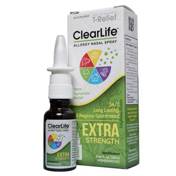 MediNatura ClearLife Extra Strength Allergy Nasal Spray, 0.68 oz Spray