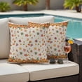 thumbnail image 4 of Orange Yellow Pumpkins Outdoor Waterproof Pillow Covers, Autumn Leaves Rustic Vintage Decorative Square Throw Pillowcase Sofa Cushion Sham for Patio/Couch/Chair, 18"x18" 2 Pack, 4 of 8