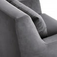 thumbnail image 3 of Oliver Grey Velvet Accent Chair with Wood Legs, 3 of 4