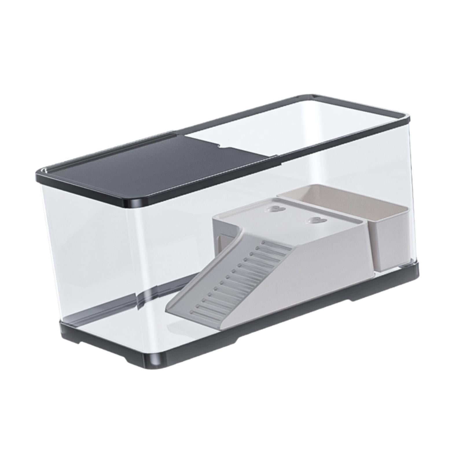 Serenable Turtle Tank, Turtle Aquarium, Sturdy with Lid, Reptile Habitat, with Platform, for Frog Snake Bearded Dragon Leopard Terrapin Medium