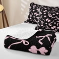 thumbnail image 4 of Erosebridal Princess Bow-Tie Twin Quilt Set, Cartoon Bowtie Twin Coverlet Set, Black Reversible, Baby Pink Black, 2pcs (1 Bedspread and 1 Pillowcase), 4 of 7