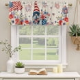 thumbnail image 3 of 2 Pack Valances for Windows, 4th of July Window Valances for Living Room/Bedroom/Bathroom, Retro Patriotic Gnomes Flowers Flag Firework Light Filtering Kitchen Curtain Valance 60"W x18" L, 3 of 9