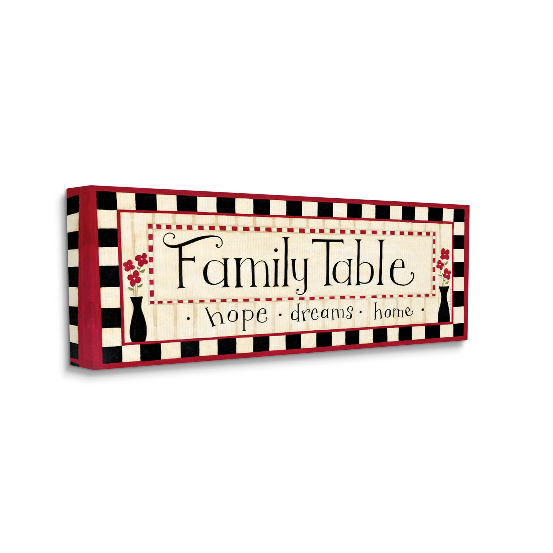 Family Table Hope Dreams Home Sign Typography Graphic Art Gallery Wrapped Canvas Print Wall Art