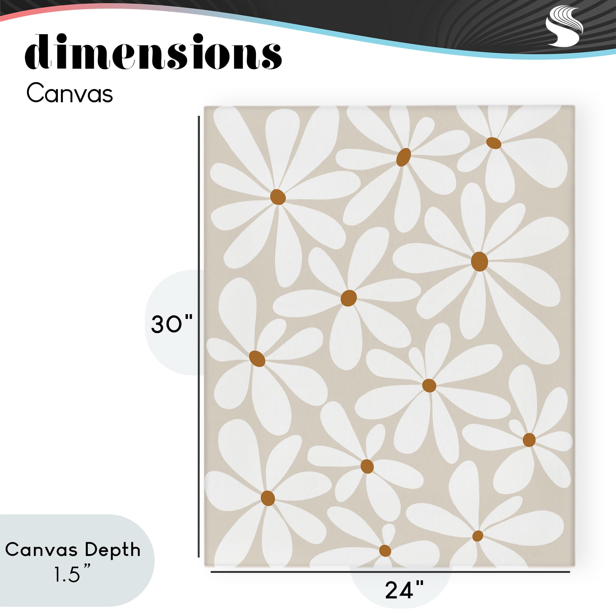 Stupell Industries Beige & White Daisies Canvas Wall Art, design by Susan Ball