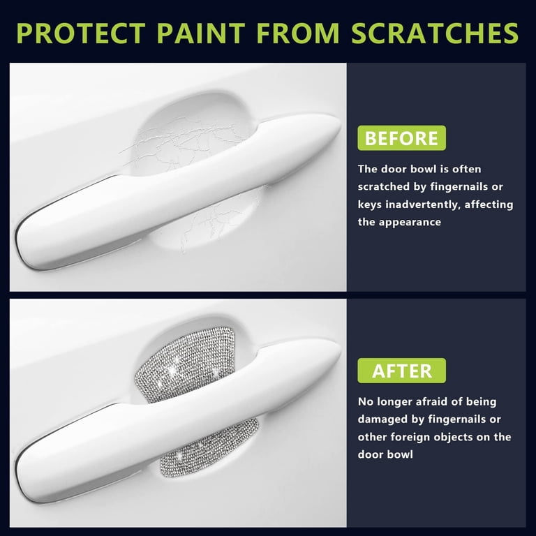 4Pcs Silver PVC Car Door Handle Reflective Protector Stickers – Anti-Scratch