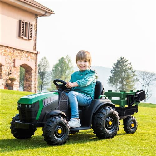LEADZM 12V7AH Tractor RideOn Car Kids Agricultural Vehicle Toy with
