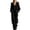Black, variant on Tqcoqu Women's Corduroy Hooded Jumpsuit with Pocket,Half Zip Front Elastic High Waist Loose Long Sleeve One Piece Casual Outfit