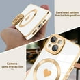 thumbnail image 5 of Magnetic for iPhone 15 Plus Case [Compatible with Magsafe] Cute Love Luxury Plating Edge Bumper Case with Full Camera Lens Case for iPhone 15 Plus Phone Case, White (6.7"), 5 of 12