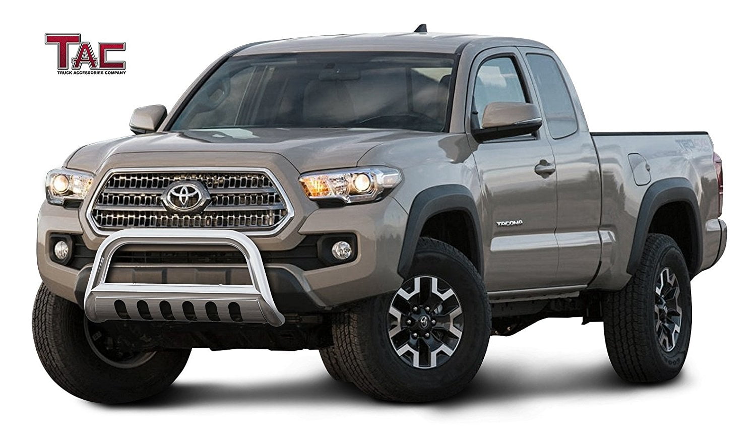 TAC 3 LED Lighting Bull Bar Black Compatible with 2016-2020 Toyota Tacoma Pickup Truck Front Bumper Guard Grille Guard with LED Off-Road Lights Exterior Accessories