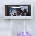 thumbnail image 4 of Wall Mounted Shower Phone Protective Case Waterproof Punch-free Bathroom Protective Case Cell Phone Mount Touch Screen Phone Shelf Box Case, 4 of 9