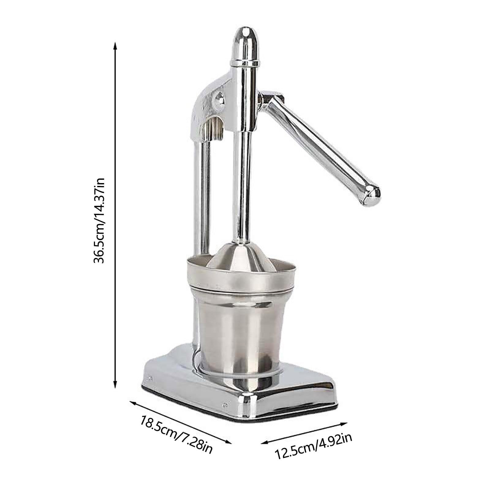 Manual Citrus Juicer, Heavy Duty Stainless Steel Lemon Orange Squeezer with Pulp Strainer, Non-Slip Base, Easy Clean Hand Press for Fresh Juice
