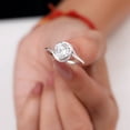 thumbnail image 3 of Empire Jewelry Excellent 1.90 Ct Heart Cut Moissanite Ring - 14K White Gold Plated Rings for Women - Solitaire Twisted Wedding Rings - Bypass Bezel Set Simple Women's Rings, 3 of 4