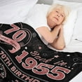 thumbnail image 3 of 70th Birthday Gifts for Women, Birthday Gifts for 70 Year Old Woman, 70th Birthday Gifts Ideas, Happy 70th Birthday Gifts for Women, 70th Birthday Decorations, 1955 Bday Present Throw Blanket 60"X50", 3 of 6