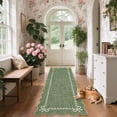 thumbnail image 2 of Garvee 2'x6' Scalloped Runner Rug Modern Solid Rug, Washable Rug Soft Low Pile Carpet with Non Slip Backing for Bedroom Hallway Decor, Green, 2 of 6