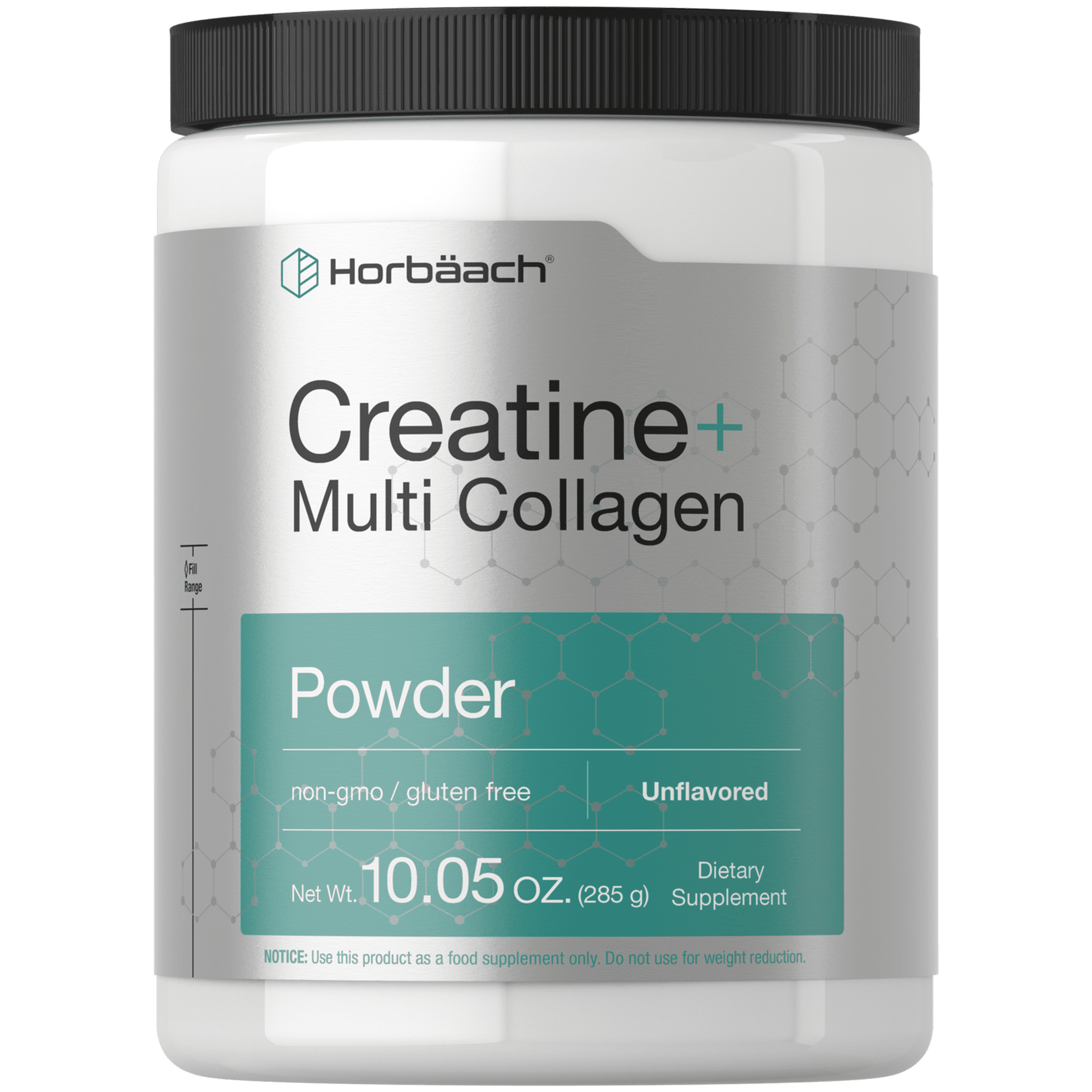 Creatine Monohydrate Powder | with Collagen and L-Taurine | 10.05 oz | Unflavored | by Horbäach