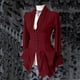thumbnail image 1 of Puntoco Mujer Manga Larga Retro Encaje Trim Botón Hasta Vintage Irregular Tailcoat Outwear Puntoco Puntoco-1, 1 of 4