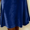 thumbnail image 3 of Feancey Velvet Party Dress for Women Long Sleeve Cowl Neck Midi Dresses Dressy Elegant Wedding Guest Dress Solid Color Cocktail Dresses Navy M, 3 of 9