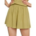thumbnail image 1 of Lovito Casual Plain Elastic Waist Shorts, 1 of 5