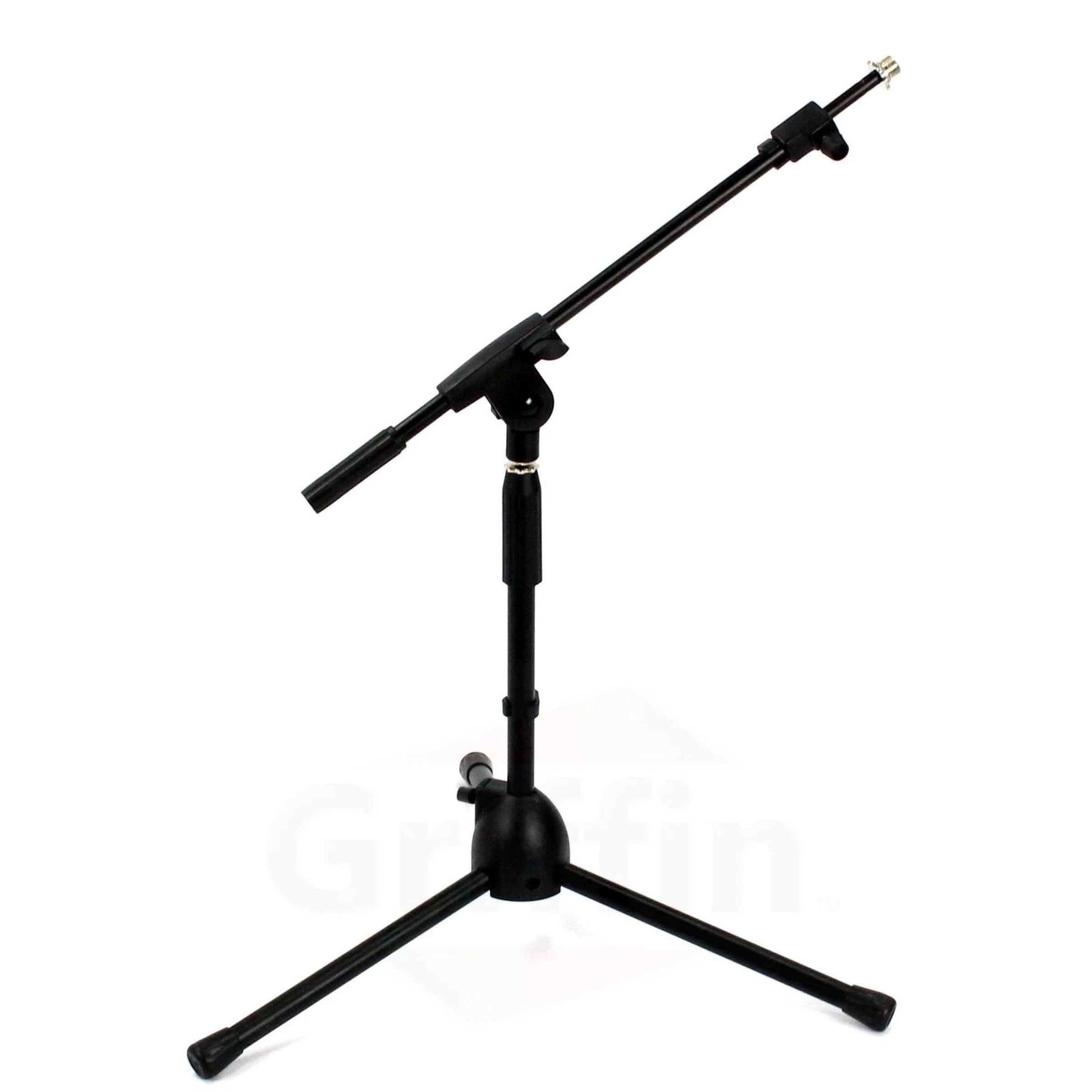 Short Mic Stand 2x BUNDLE | Telescoping Boom Guitar Amplifiers Bass Drum Desktop