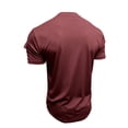thumbnail image 7 of Men Tshirt Short Sleeve Crewneck Henley Shirt Loose Fit Red Tshirt with Button Work Shirts for Men, 7 of 7
