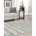 thumbnail image 4 of Unique Loom Matrix Trellis Collection Area Rug - Diamonds (5' 3" x 8' Oval Gray/Ivory), 4 of 12