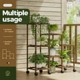 thumbnail image 7 of Bamworld Plant Stand with Wheels for Indoor Plants Wood Outdoor Tiered Plant Shelf 3 Tire 7 Potted Ladder Plant Holder Table Plant Pot Stand for Window Garden Balcony Patio Living Room (natureDL), 7 of 7