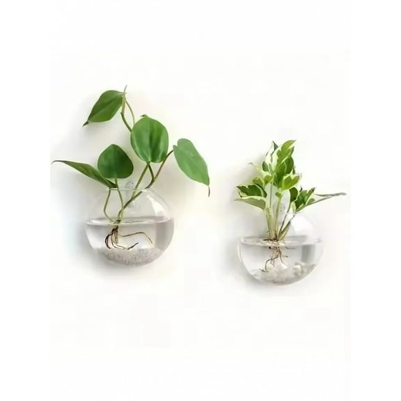 2/4/6/8 Pack Wall Hanging Glass Terrari2um - Self-Watering Hydroponic Planter for Home Office Decor, Handmade Round Crystal Vase