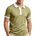 thumbnail image 3 of OIOLOYJM Golf Shirts for Men Short Sleeve Mesh Contrast Collar Casual Quick Dry Lightweight Polo Shirts Trendy Business Athletic Collared Tee Shirts Army Green 4XL, 3 of 6