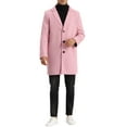 thumbnail image 2 of INSPIRE CHIC Men's Coat Notched Lapel Single Breasted Mid-Weight Long Sleeve Coat L Pink, 2 of 7