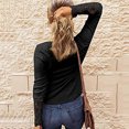 thumbnail image 4 of Moda mujer casual manga larga sólido o-cuello botón blusa camiseta damas tops Pompotops  gfhjh8977, 4 of 6