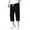 Black, variant on Men's Workout Sweatpants Linen Capri Lightweight Loose 3/4 Shorts Drawstring Elastic Waist Baggy Wide Leg Beach Trousers Dark Gray Workout Gym Running Wear L