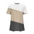 thumbnail image 5 of YHAJDS Women Tops Short Sleeve Round Neck Color Print Pullover Blouse with Ruffle Detail Casual Summer Tee, 5 of 5