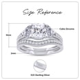 thumbnail image 2 of AFFY 4.5CT Cushion & Round White CZ Engagement Bridal Ring 14K White Gold over Silver-7.5, 2 of 9